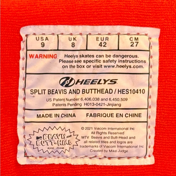 NIB HEELYS SPLIT BEAVIS & BUTTHEAD DO HEELYS CONVERTIBLE SKATE SHOE / DEADSTOCK! - Picture 14 of 15